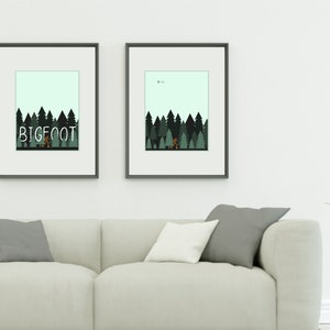 Bigfoot Graphic Design (2), Sasquatch Posters, PNW, Pacific Northwest Art