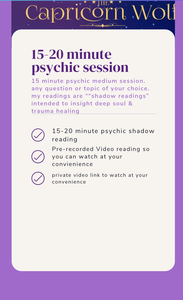 15-20 minute Pre-RECORDED psychic session