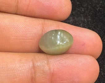 Green Opal Cabochon: Polished Oval Gemstone, Healing Crystal