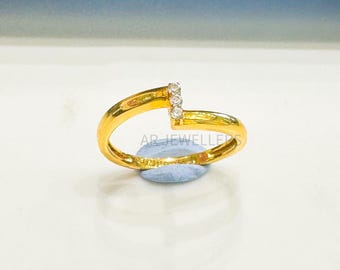 22k Solid Gold Ring: Handmade Minimalist Fine Jewelry