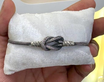 Silver Knot Bracelet: Handcrafted Braided Unisex Jewelry