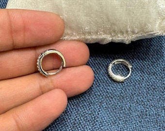 Sterling Silver Huggie Hoop Earrings: Dainty Minimalist Jewelry