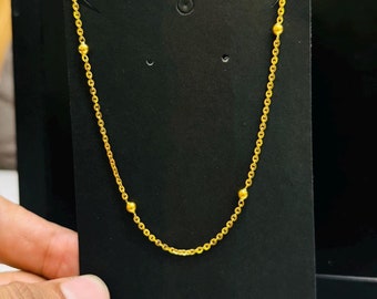 22k Gold Chain Necklace: Elegant Women's Jewelry Gift