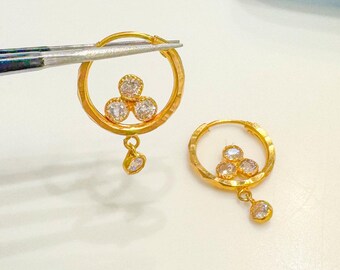 18K Gold Hoop Earrings | Lightweight Minimalist Hoops | Dainty Everyday Jewelry for Women