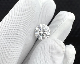 10mm Round Moissanite Engagement Stone: D Color VVS1 Clarity, GRA Certified