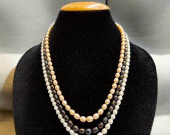 Real Pearl Necklace | Elegant Multi-Strand Freshwater Pearls for Weddings, Bridal Jewelry & Special Occasions