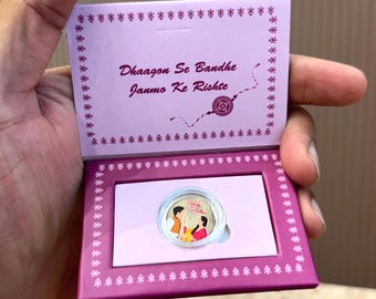 1 Gram Pure Silver Raksha Bandhan Coin – Special Gift for Brother or Sister – Rakhi Collectible in Elegant Gift Box
