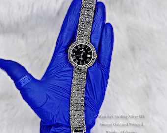 Luxury Mens Watch - 925 Silver Men's Watch with Roman Dial & Intricate Design - Timeless Gift for Him, Elegant Timepiece, Anniversary Gift