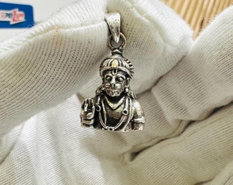 925 Silver Oxidised Hanuman Pendant | Spiritual Jewelry | Hindu God Necklace | Unique Gift for Devotees & Collectors