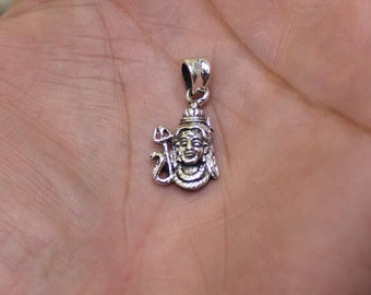Handcrafted Sterling Silver Lord Shiva Pendant: Oxidized Hindu Jewelry