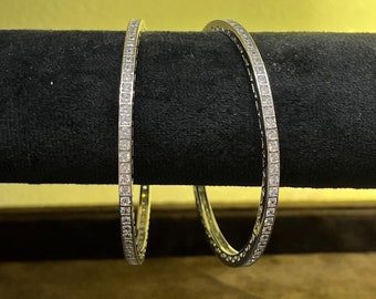 Sterling Silver Bangles for Women - Elegant Stackable Bracelet Set, Minimalist Silver Jewelry