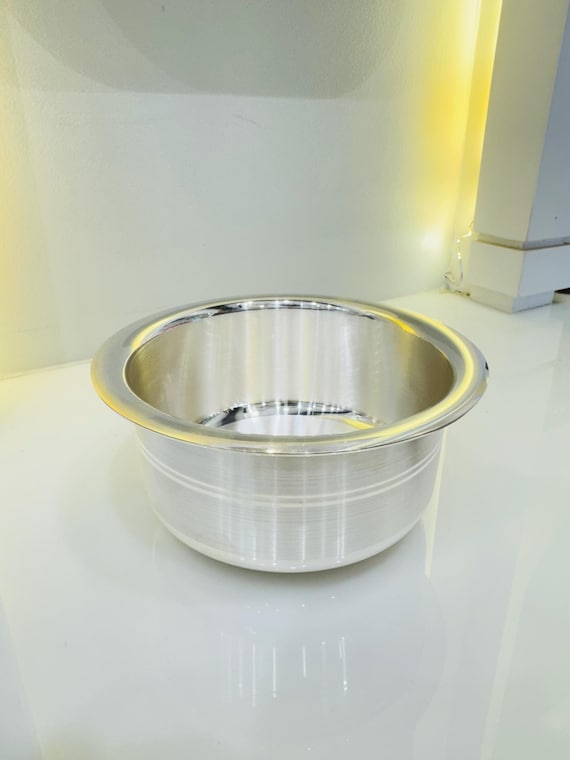 Handcrafted Pure Silver Cooking Pot: Traditional Kitchen Decor (810 gm)