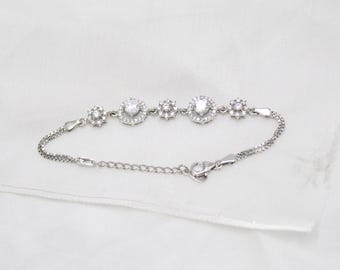 Silver Tennis Bracelet: Sparkling CZ Crystals (Bridal Jewelry)