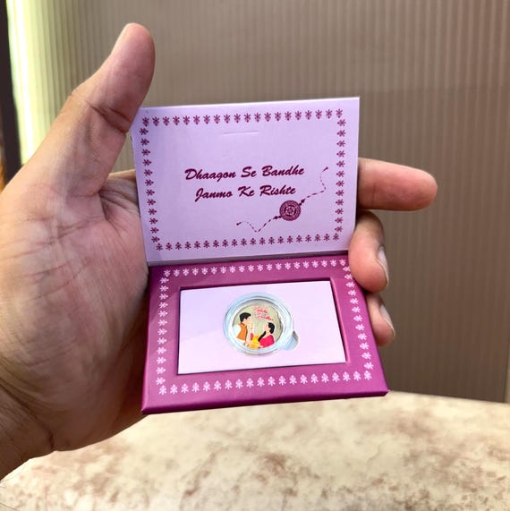 1 Gram Pure Silver Raksha Bandhan Coin – Special Gift for Brother or Sister – Rakhi Collectible in Elegant Gift Box