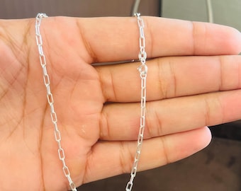 Sterling Silver Chain Necklace: Unisex 925 Silver, 18 Inch