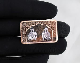 Elephant 999 Coin Bar - Polished 5 Gram Pure Silver