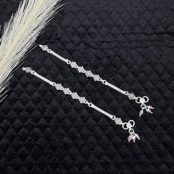 Silver Payal Anklet: Traditional Indian Baby Foot Jewelry