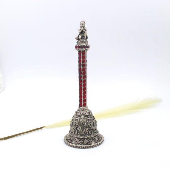 Hanuman Bell: 925 Silver, Traditional Hindu Design