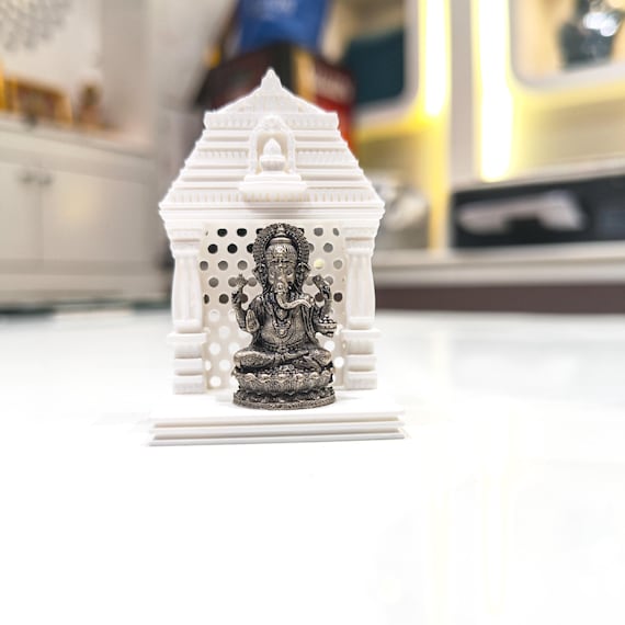 925 Sterling Silver Ganesha Idol, Temple Shrine, Pooja Room Decor (Religious Gift)