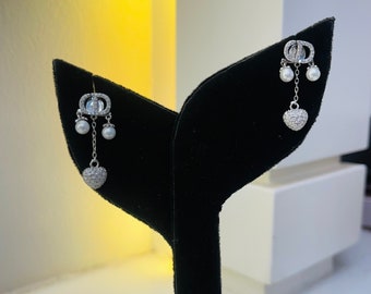 Sterling Silver Studded Earrings, 925 Pure Sparkling Silver, Chic Accessory for Everyday Wear