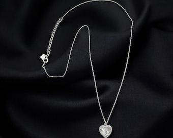 925 Sterling Silver Heart Pendant Necklace: Elegant Dainty Jewelry