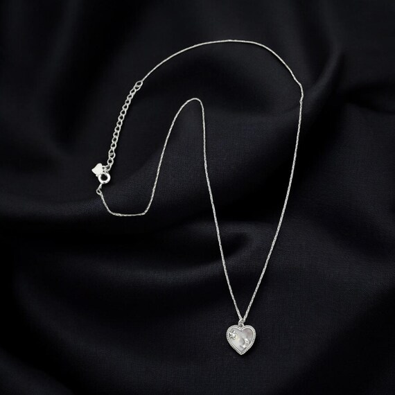 925 Sterling Silver Heart Pendant Necklace: Elegant Dainty Jewelry