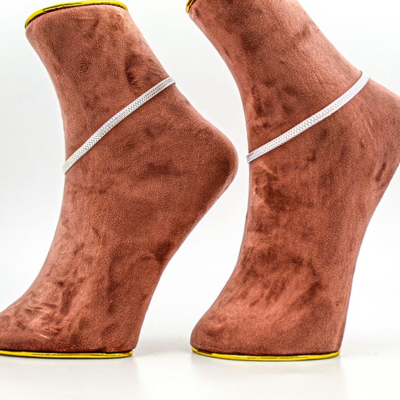 Handmade Silver Anklet Set for Women - Traditional Indian Payal Foot Bracelet Gift