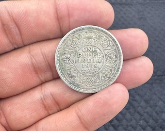 アンティーク シルバー 1 ルピー 1913 年 - ジョージ 5 世。インド