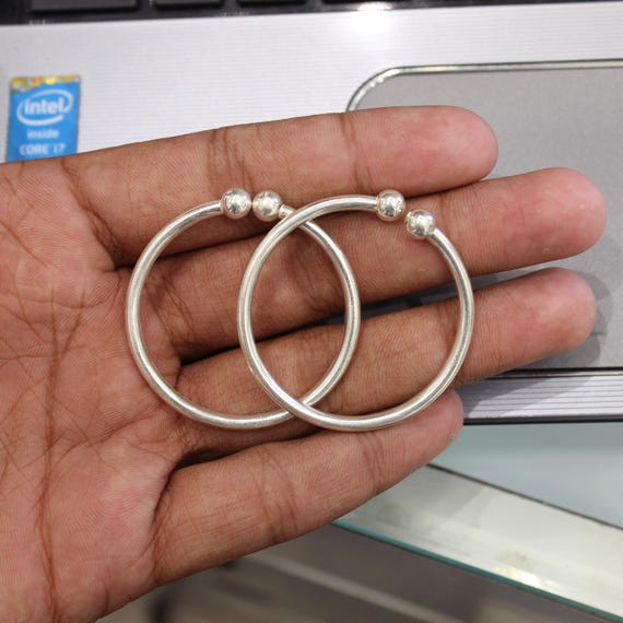 925 silver kids bangles with diameter 4cm, delicate toddler jewelry, unisex simple silver bracelets for children, birthday gift accessories