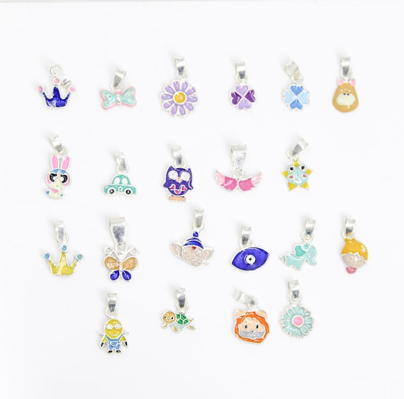 Sterling Silver Enamel Charms: Tiny Colorful Pendants (Under 1cm)