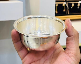 Handcrafted Pure Silver Bowl: Pooja Rituals, Home Decor