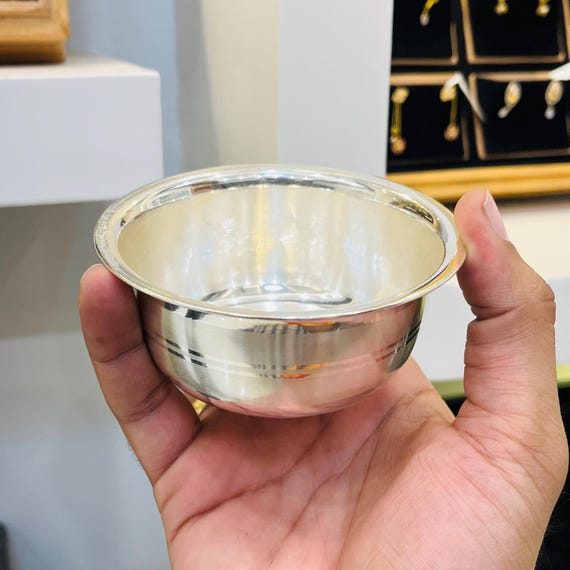 Handcrafted Pure Silver Bowl: Pooja Rituals, Home Decor