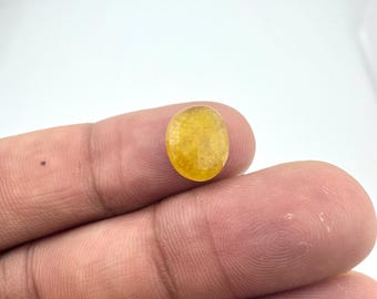 Natural Yellow Sapphire Gemstone: Oval Mixed Cut Pukhraj with Lab Certificate