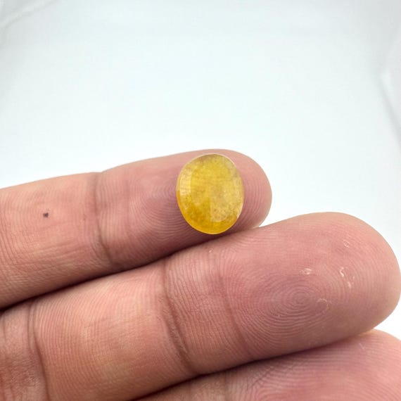 Natural Yellow Sapphire Gemstone: Oval Mixed Cut Pukhraj with Lab Certificate
