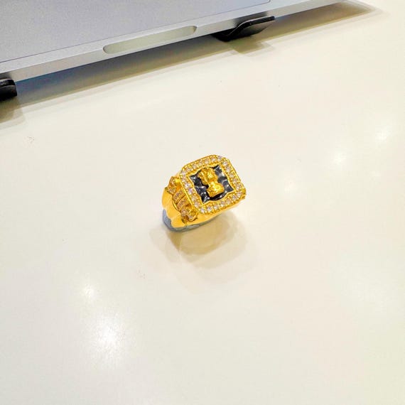22K Gold Men's Ring – Ashok Stambh Ring for Men