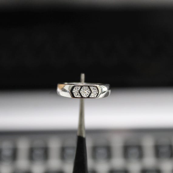 925 Sterling Silver Kids Ring, Smooth Polished Band, Sparkling Stone Accents