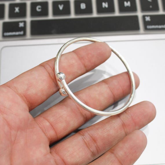 925 Sterling Silver Open Cuff Bracelet for Women, Minimalist Silver Bangle, Handmade Adjustable Ladies Jewelry, Simple Everyday Gift
