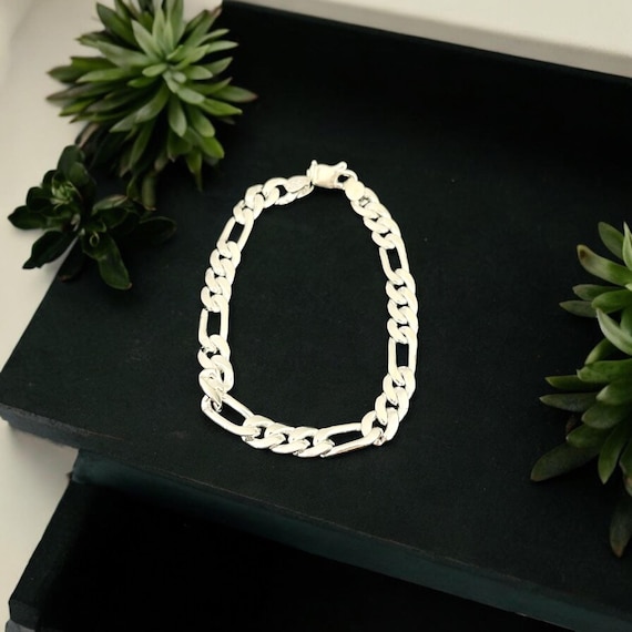 Solid Silver Cuban Link Men's Bracelet - Stylish, Durable Chain Jewelry for Him, Perfect Gift & Accessory for Any Occasion