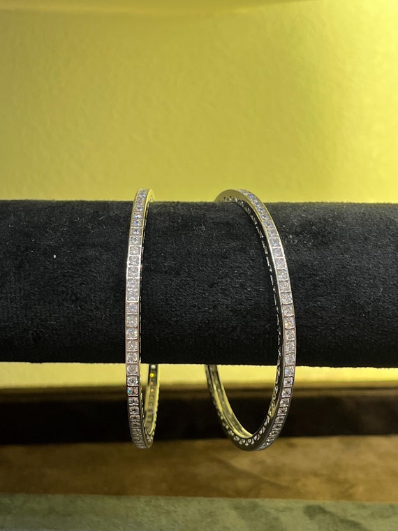 Sterling Silver Bangles for Women - Elegant Stackable Bracelet Set, Minimalist Silver Jewelry