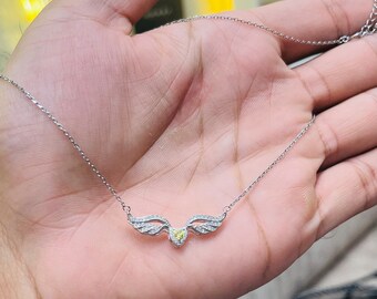 Sterling Silver Feather Necklace, 925 Purity Silver Chain Pendant, Unique Birthday Present Idea