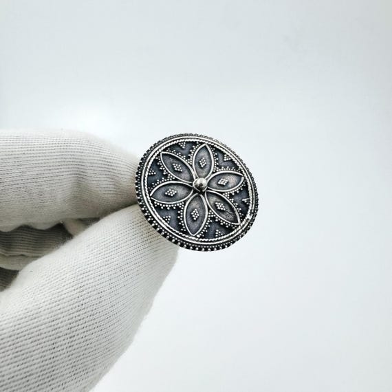 925 Oxidized Sterling Silver Adjustable Ring | Antique Handmade Gift for Loved Ones | Unique Jewelry for Her