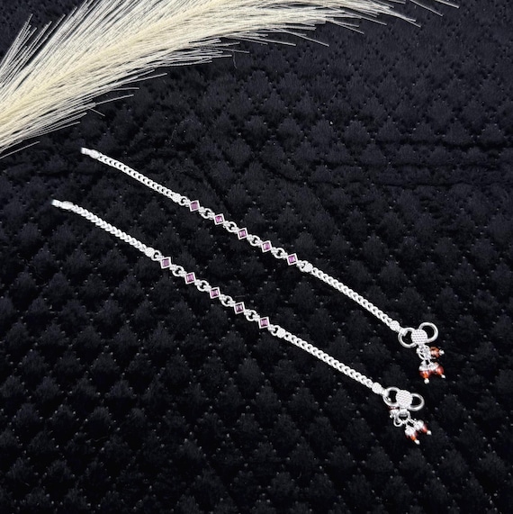 Silver Payal Anklet: Traditional Indian Baby Foot Jewelry