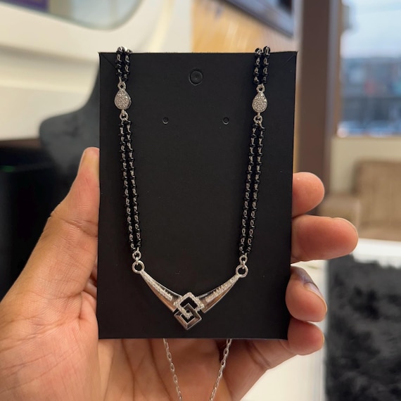 Handcrafted 925 Sterling Silver Mangalsutra Necklace: Traditional Women's Jewelry