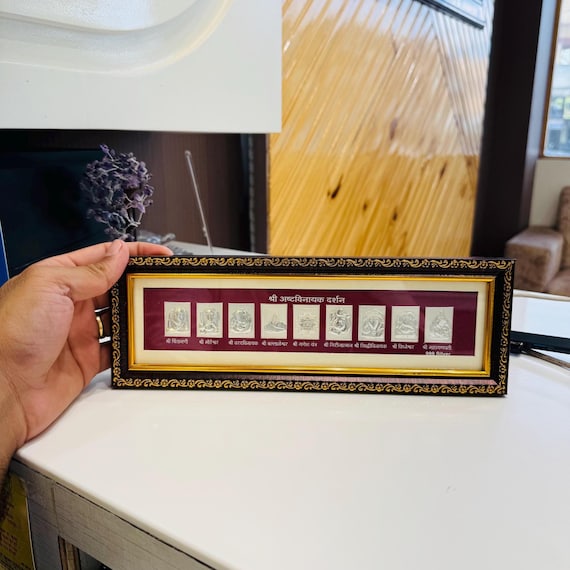 Pure Silver Ashtavinayak Ganesha Frame: Hindu God Wall Art