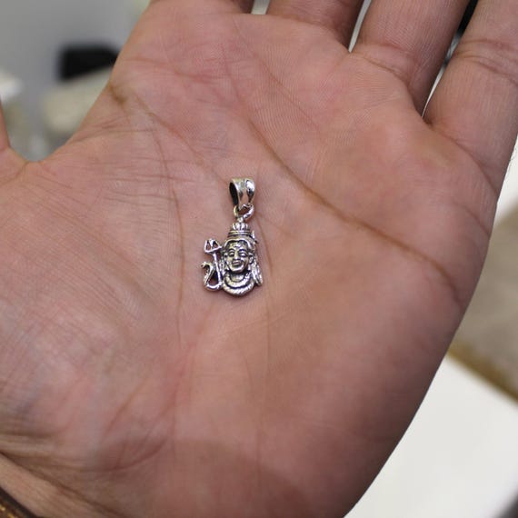 Lord Shiva Pendant in 925 Sterling Silver, Oxidized Hindu Jewelry