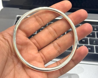 999 Pure Silver Kada Bangle for Men: Minimalist Handmade Jewelry