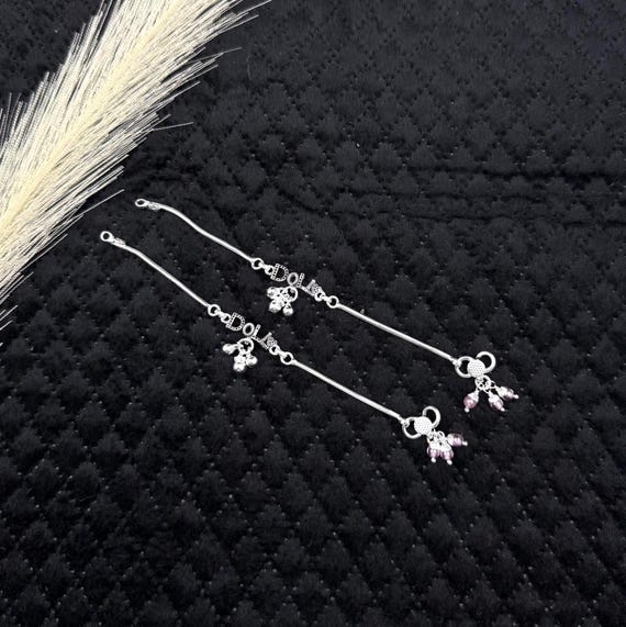 Silver Payal Anklet: Traditional Indian Baby Foot Jewelry