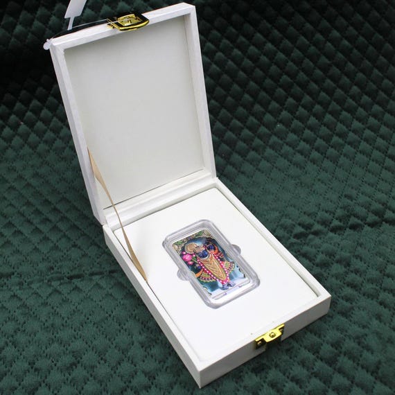 Handcrafted 999 Silver Shreenath Ji Idol Bar: Enamel Art, Pushtimarg Krishna Gift