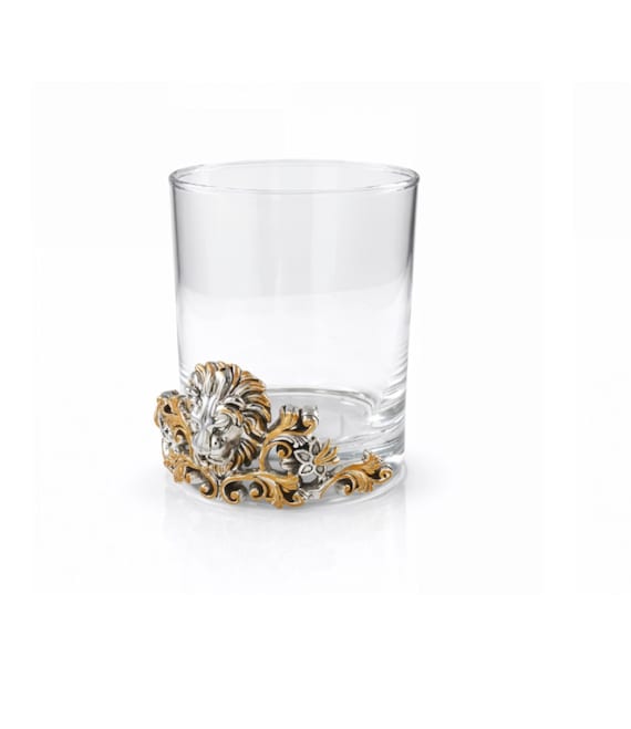 Silver Glass Holder With 999 Fine Lion, 25g Whiskey Tumbler