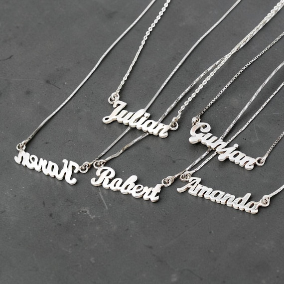 Personalized 925 Sterling Silver Name Necklace | Custom Script Pendant, Minimalist Jewelry